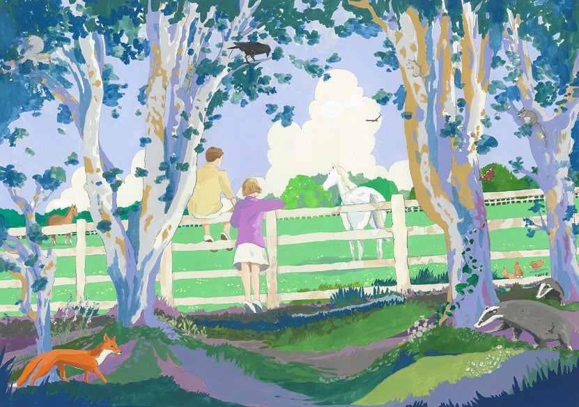 Horse field Nr Bridgewater School Berkhamsted Original Painting NOW SOLD