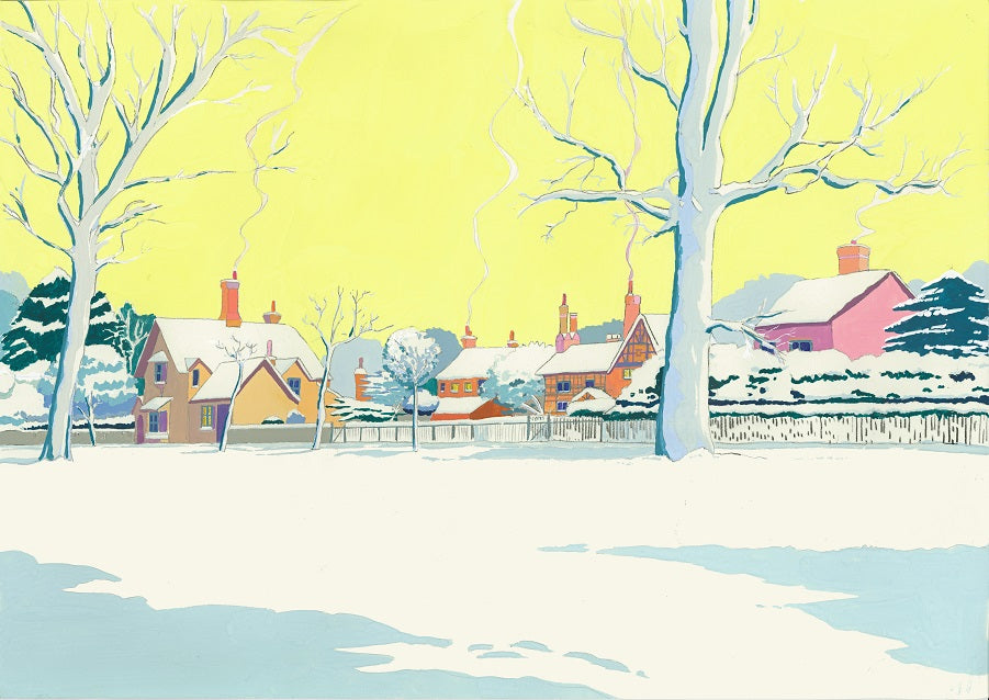 Little Gaddesden in the snow Original Painting NOW SOLD