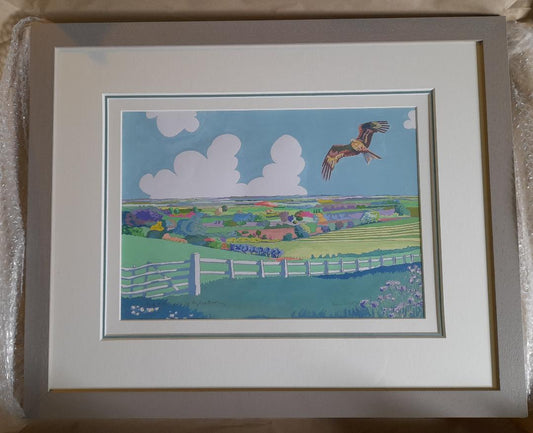 Red Kite Vale of Aylesbury original Painting Framed