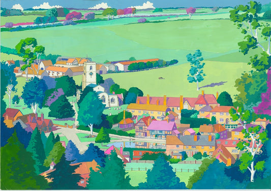 Aldbury from Toms Hill Original Painting