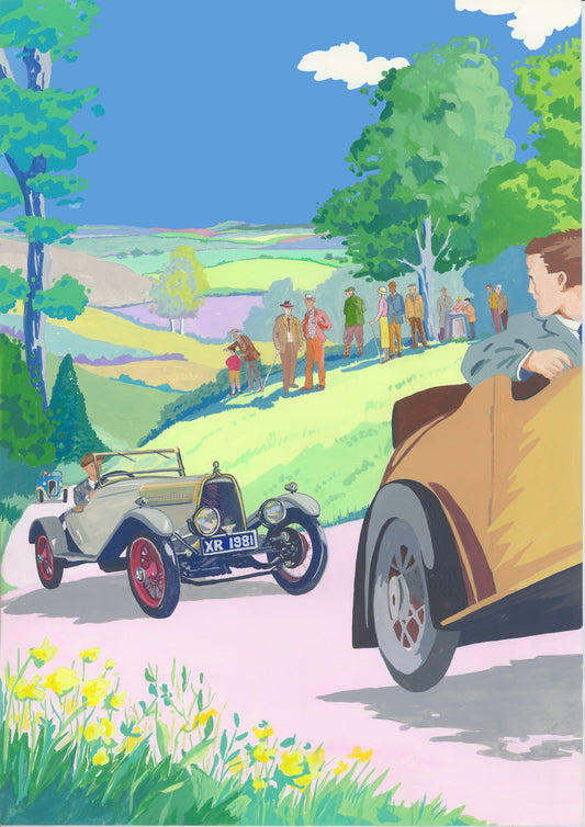 Aston Hill Climb Original Painting-framed
