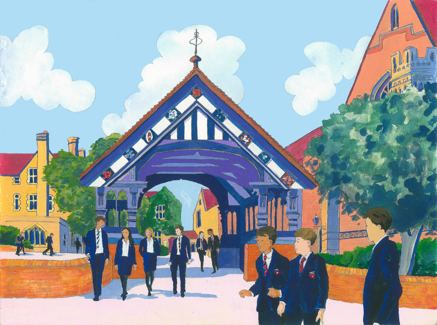 Berkhamsted School Lych Gate II Framed Original Painting