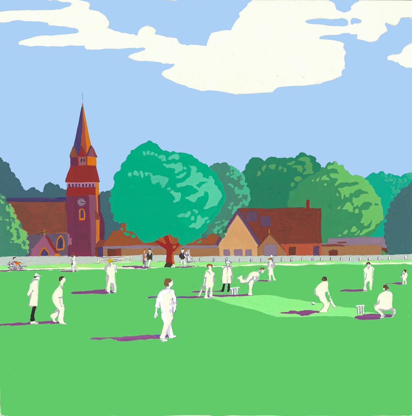 Chorleywood cricket Original Painting