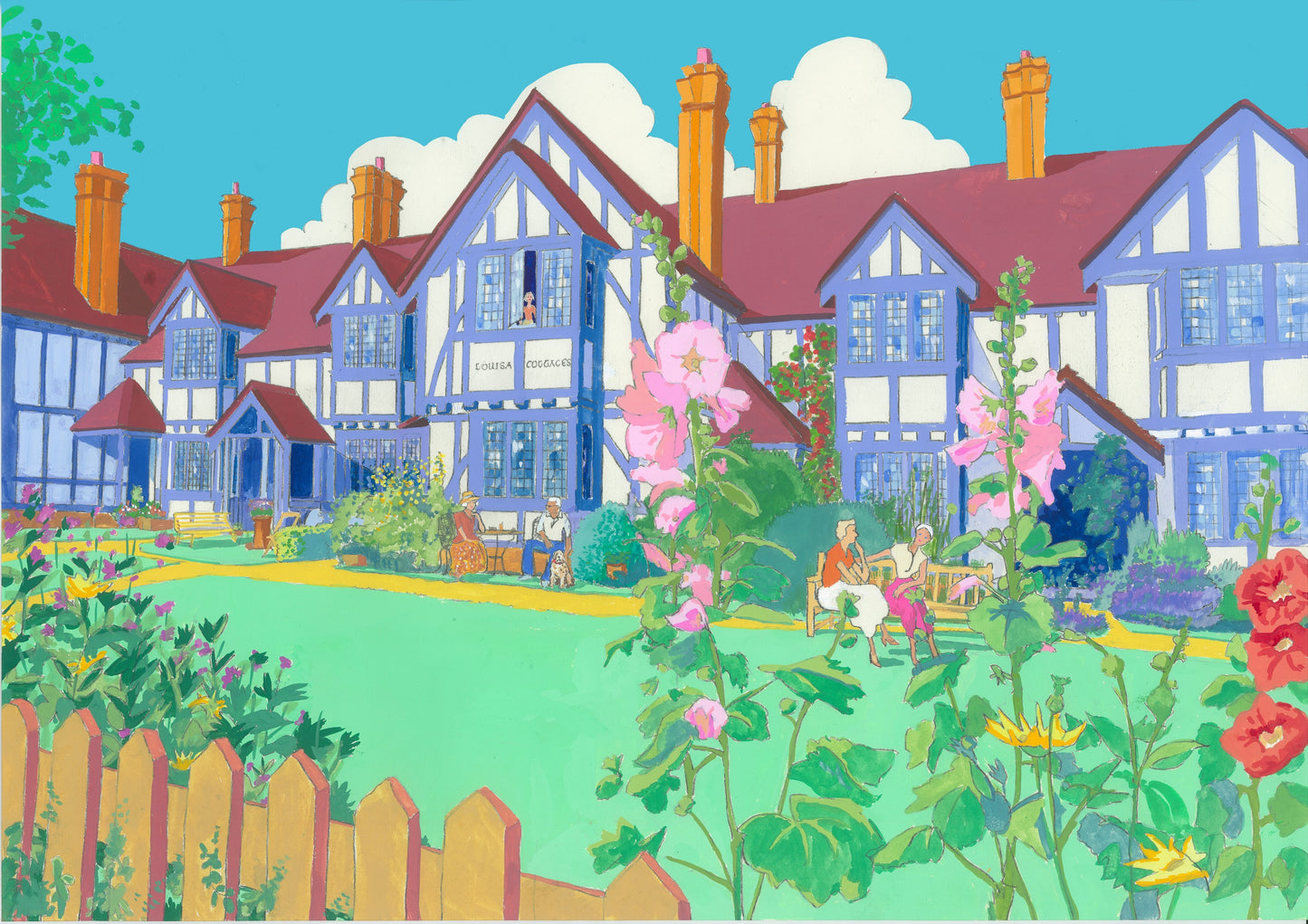 The Louisa Cottages Tring Original Painting