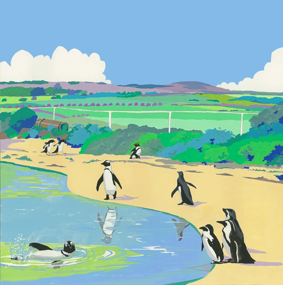 Penguin Pool Whipsnade Original Painting