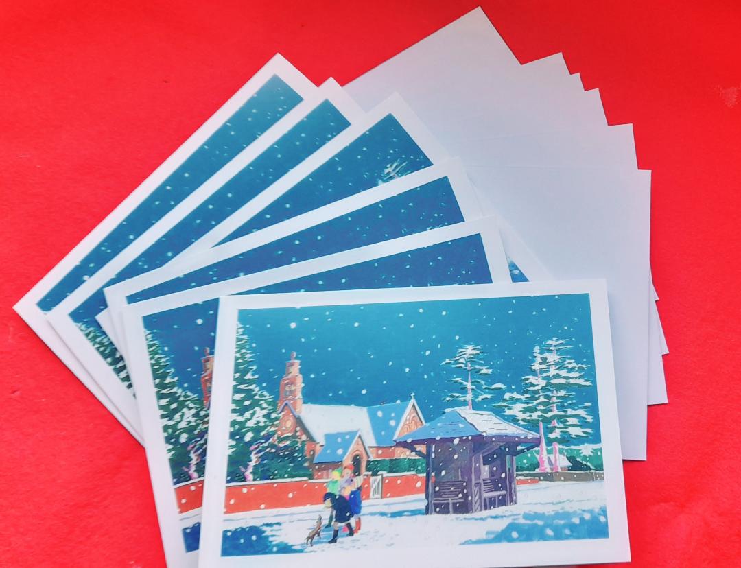 Potten End in snow (Mini pack of 6)