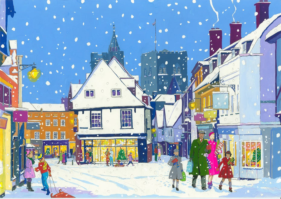 St Albans in the snow Original Painting