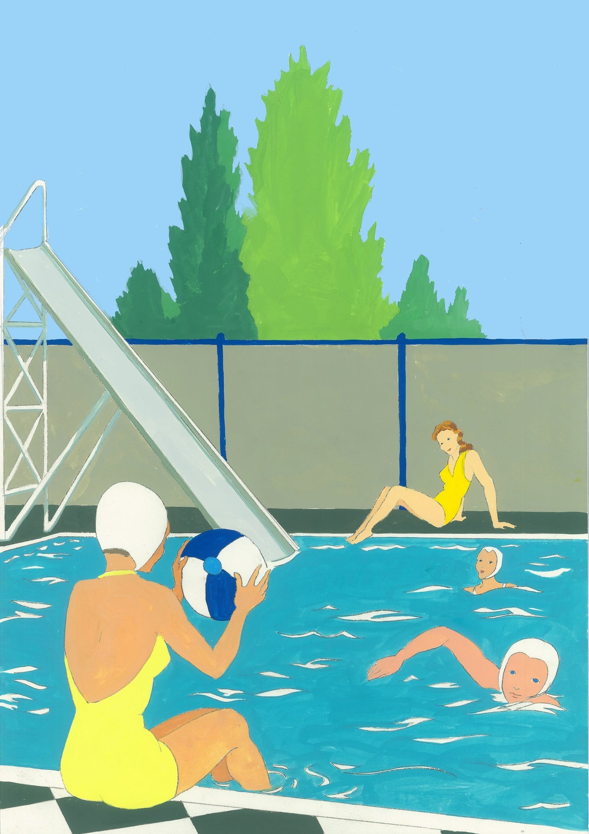 Swimming Original Painting