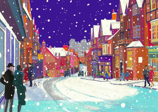 Tring High St in the snow Original Painting NOW SOLD