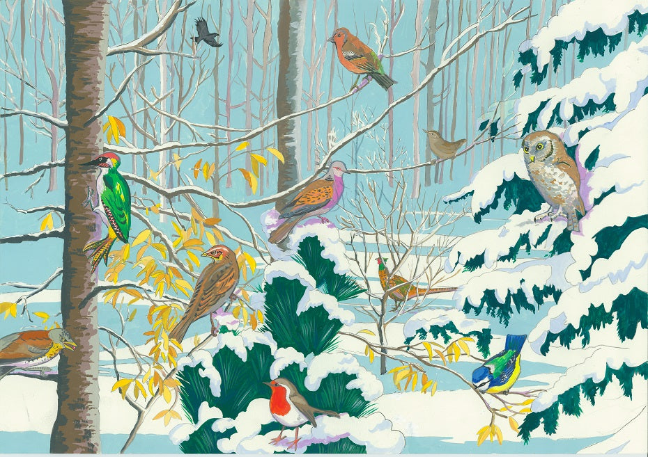 Winter Birds Original Painting